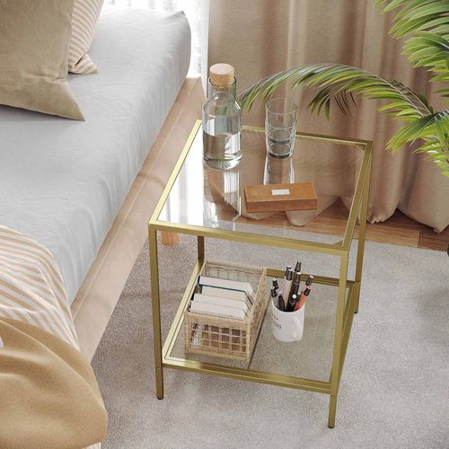 gold glass nightstand