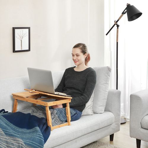 Morvat Laptop Desk 100pct Natural Premium Bamboo Adjustable and Tilting Shelf Wi for sale online 