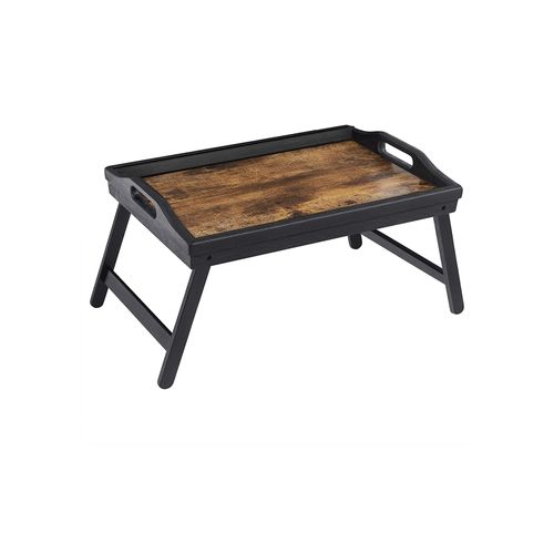 Black & Brown Bed Tray with Foldable Legs
