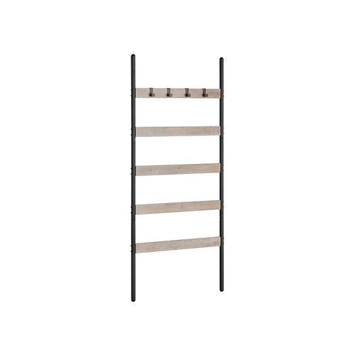Greige 5-Tier Leaning Ladder Shelf for Blanket