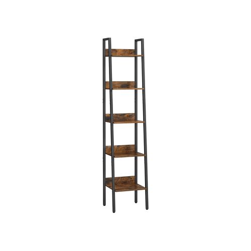 Brown 5-Tier Slim Ladder Shelves for Narrow Space