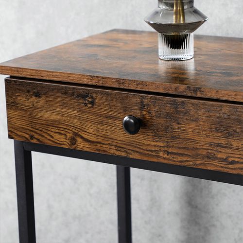 Industrial Console Table With 2 Drawers, Industrial Sofa Table With Drawers