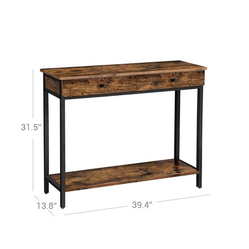 Industrial Console Table With 2 Drawers, Industrial Style Console Table With Drawers