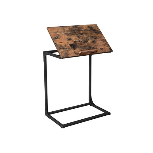 Industrial C-shaped Side Table with Adjustable Top