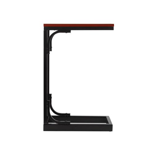SONGMICS Snack Table Heavy-Duty Sofa Bed Side End Table with Brown Wood Top ULNT40Z SONGMICS Snack Table Heavy-Duty Sofa Bed Side End Table with Brown Wood Top ULNT40Z