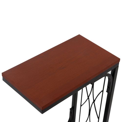 SONGMICS Snack Table Heavy-Duty Sofa Bed Side End Table with Brown Wood Top ULNT40Z SONGMICS Snack Table Heavy-Duty Sofa Bed Side End Table with Brown Wood Top ULNT40Z