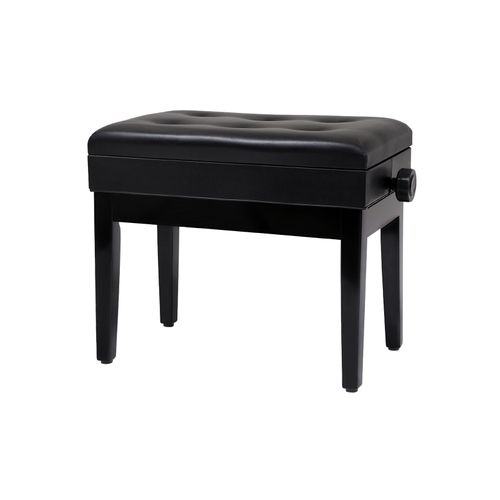 Adjustable Wooden Piano Bench Stool With Sheet Music Storage Black 