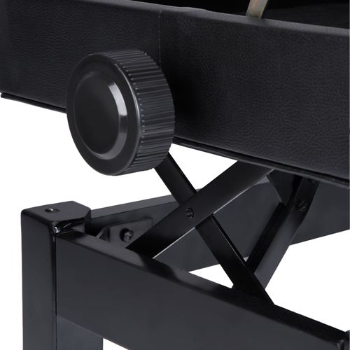 Renewed SONGMICS Adjustable Wooden Piano Bench Stool with Sheet Music Storage Black ULPB57H 