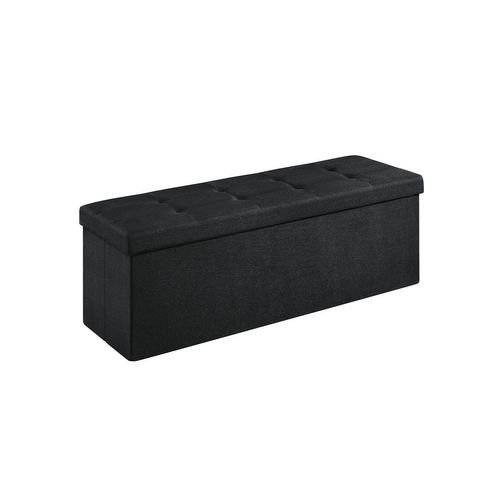Black Folding Storage Ottoman Bench