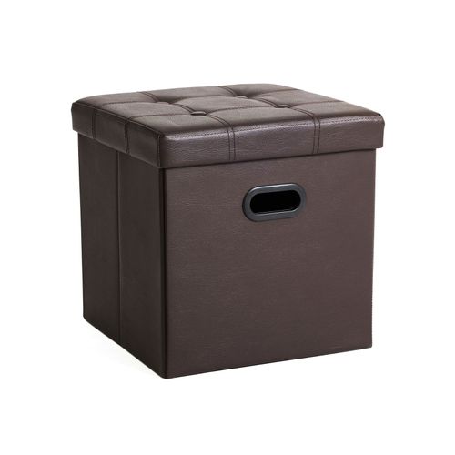 Faux Leather Storage Ottoman, Faux Leather Storage Cube Bin