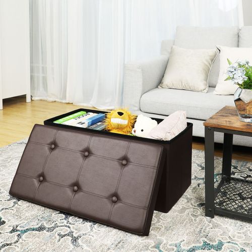 Faux Leather Ottoman Bench, Faux Leather Ottoman Cover