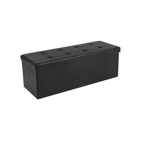 Black Folding Storage Ottoman Bench On, Small Leather Ottoman Cube