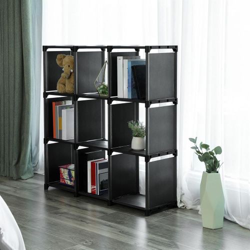 SONGMICS 9 Cube DIY Storage Shelves Open Bookshelf Closet Organizer Rack Cabinet Black ULSN45BK 