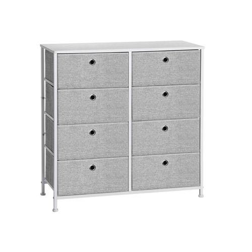 Storage Dresser With 8 Fabric Drawers, Light Gray 8 Drawer Dresser