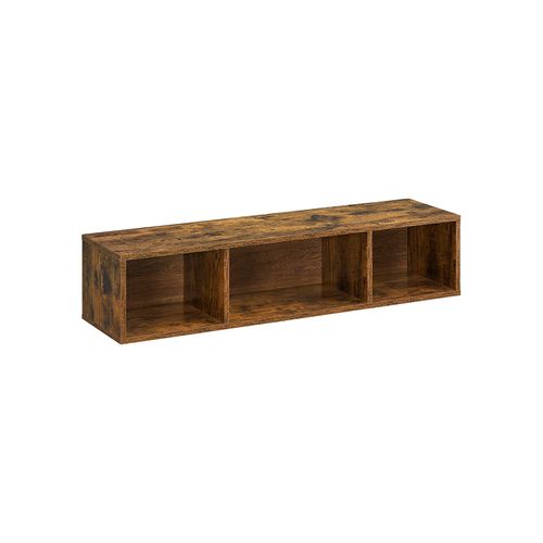 Rustic Brown Wall-Mounted Floating TV Console