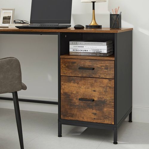 industrial desk with file drawer