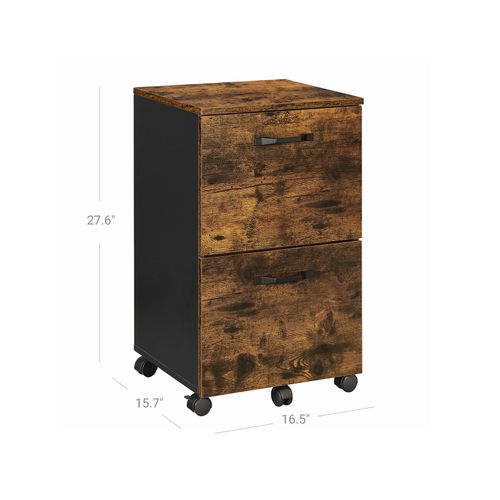 Mobile Filing Cabinet With 2 Drawers, Industrial File Cabinet