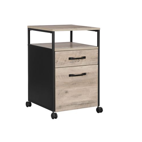 Greige Filing Cabinet on Wheels with Drawer