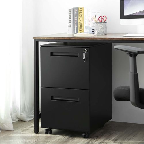 Color : Black File Cabinets Multi-Function Desktop Storage Box Transparent Drawer Design Meticulous Security Lock Office Comfortable Plastic Home Office Furniture 27X36X26CM 