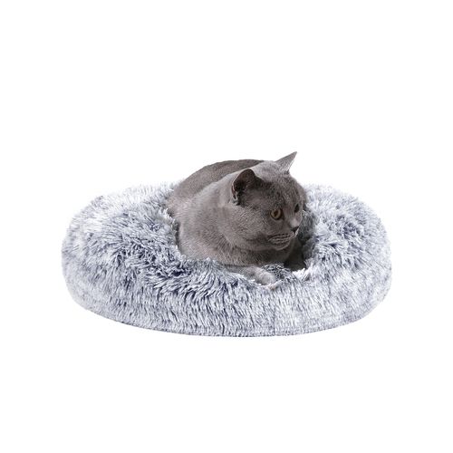 Soft Plush Gray Dog Bed