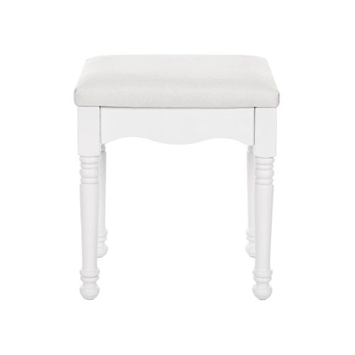 Piano Shoe Bench Padded Vanity Stool SONGMICS Dressing Bench Comfortable with Rubber Wood Legs Embossed Rose White RDS06WT