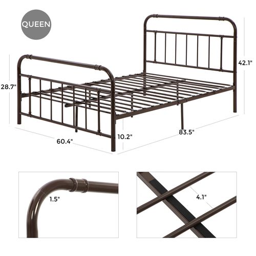 Vintage Metal Bed Frame With Headboard, How To Add Headboard Metal Bed Frame