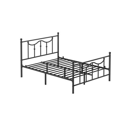 Black Metal Bed Frame On Home, Bed Frame Headboard And Footboard Queen