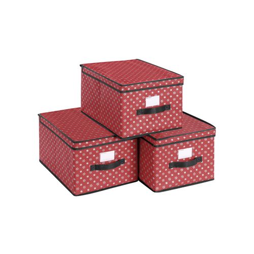Set of 3 Foldable Storage Boxes with Lid