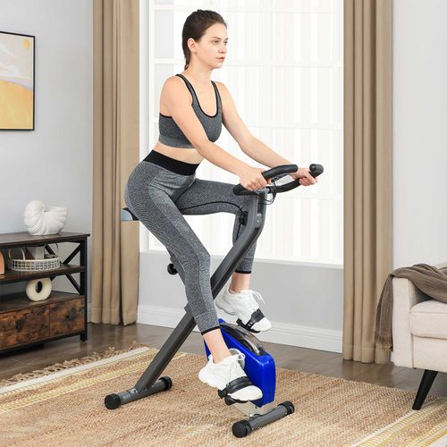 SONGMICS Exercise Bike Weight Foldable Indoor Cycling Bike for Fitness Workout 220 lb Max Phone Holder 