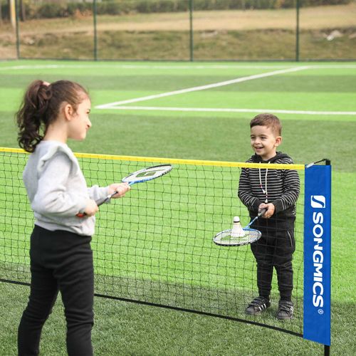 Height Adjustable Badminton Poles with Net SONGMICS Badminton Tennis Net
