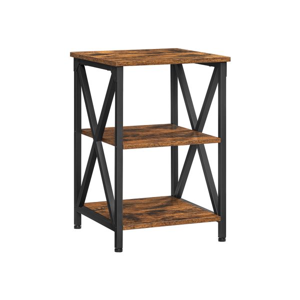 USA 3-Tier Layer Rustic End Table Chair Side Table Night Stand Storage Shelf 