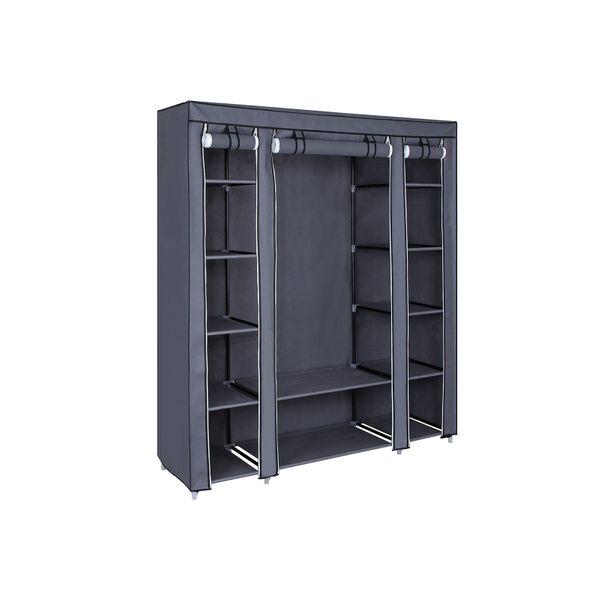68" Portable Closet Storage Organizer Wardrobe Clothes Rack With Shelves