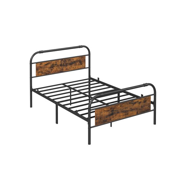 Queen Size Metal Bed Frame With, Diy Industrial Pipe Bed Frame Queen Size