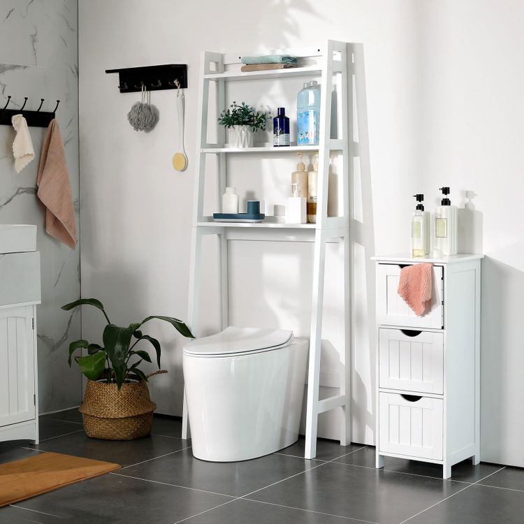 3tier White Over the Toilet Storage Rack Home Storage VASAGLE by