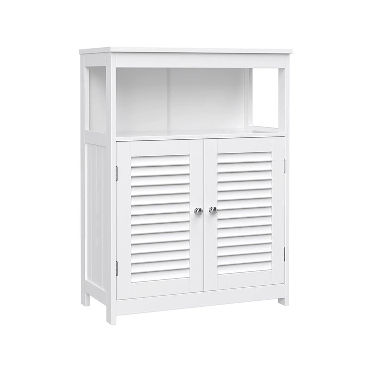 White Free Standing Bathroom Cabinet with Shelf