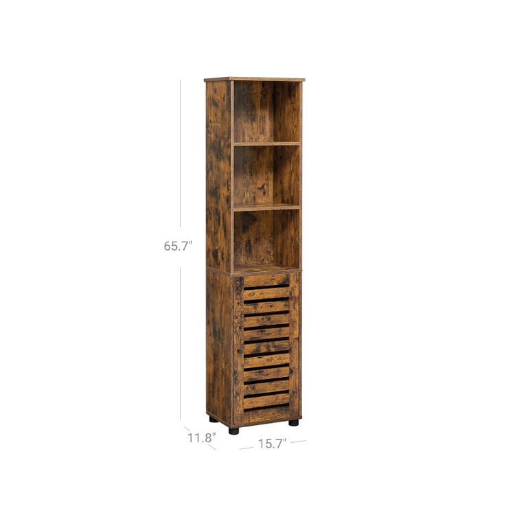 VASAGLE Bathroom Tall Cabinet, Storage Cabinet with 3 Open ...