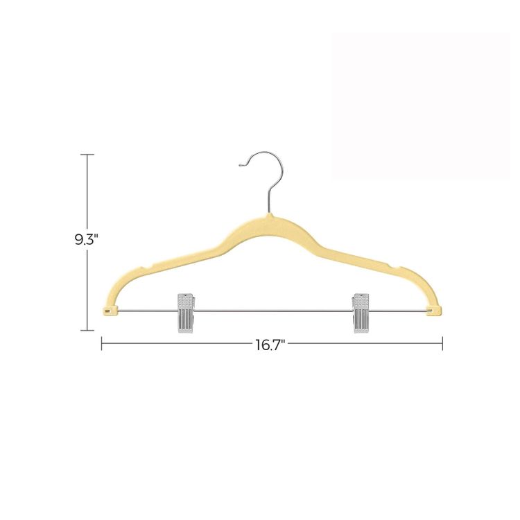 Pack of 30 Yellow Hangers with Clips for Pants | SONGMICS