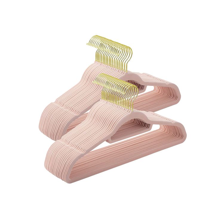 Pack of 50 Light Pink Hangers for Sale in Bulk | Home Storage ...