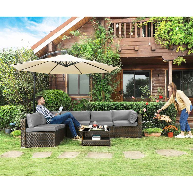 SONGMICS 7Piece Patio Furniture Set, Outdoor Sectional Sofa Couch