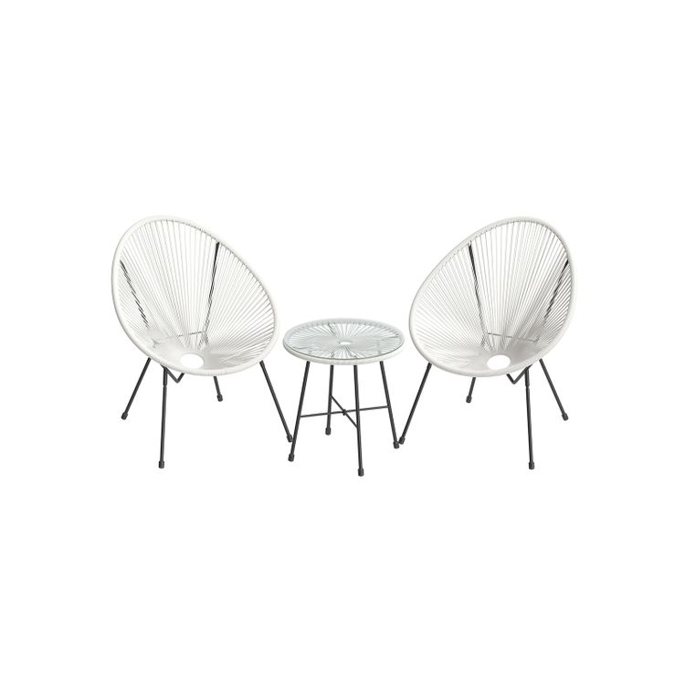 White 3-Piece Outdoor Acapulco Chair