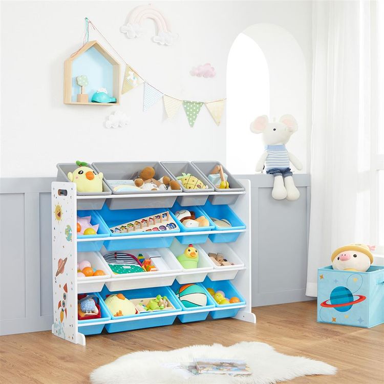 Toy Storage Unit with Removable Bins Home Storage & Organization SONGMICS