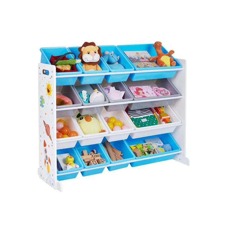 Toy Storage Unit with Removable Bins Home Storage & Organization
