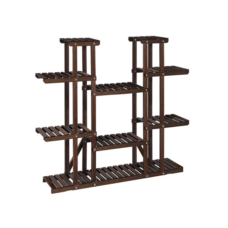 Plant Stand Rustic Dark Brown SONGMICS