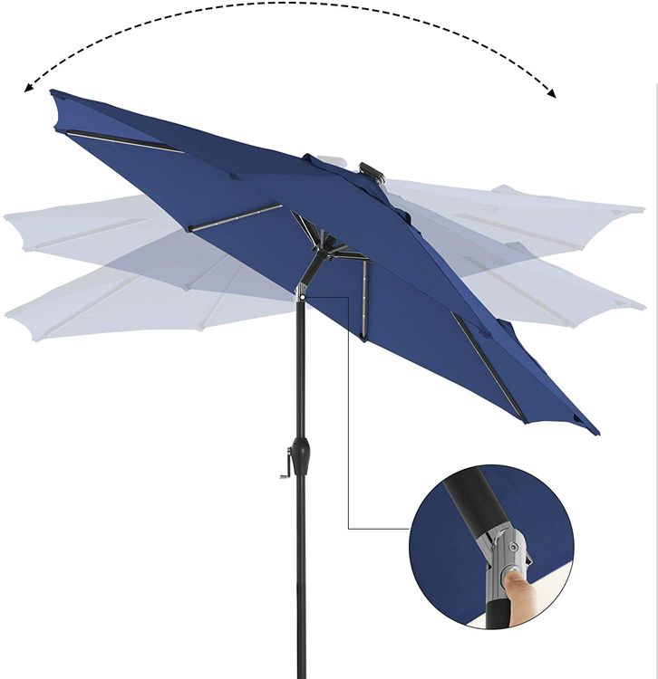 9ft Solar Patio Umbrella SONGMICS