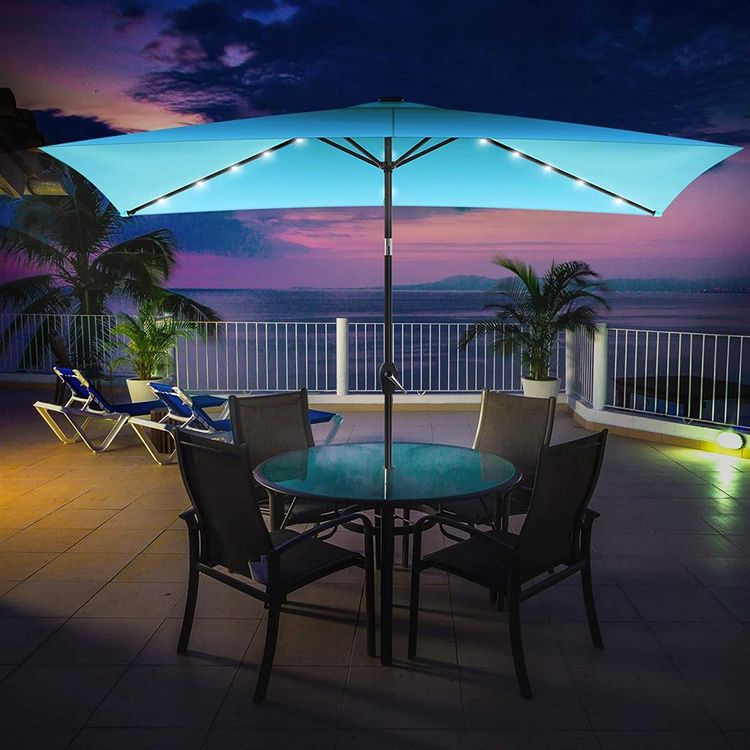 Lighted Rectangular Outdoor Umbrella SONGMICS