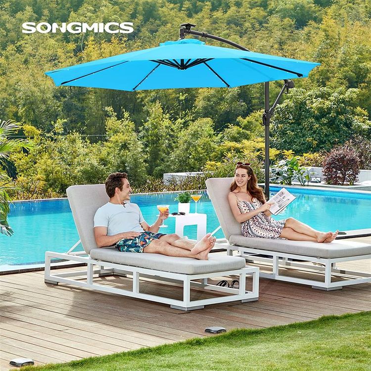 Cantilever Patio Umbrella with LED SONGMICS