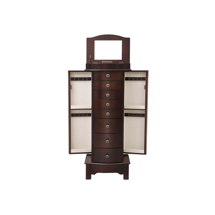 Cambered Front Jewelry Cabinet