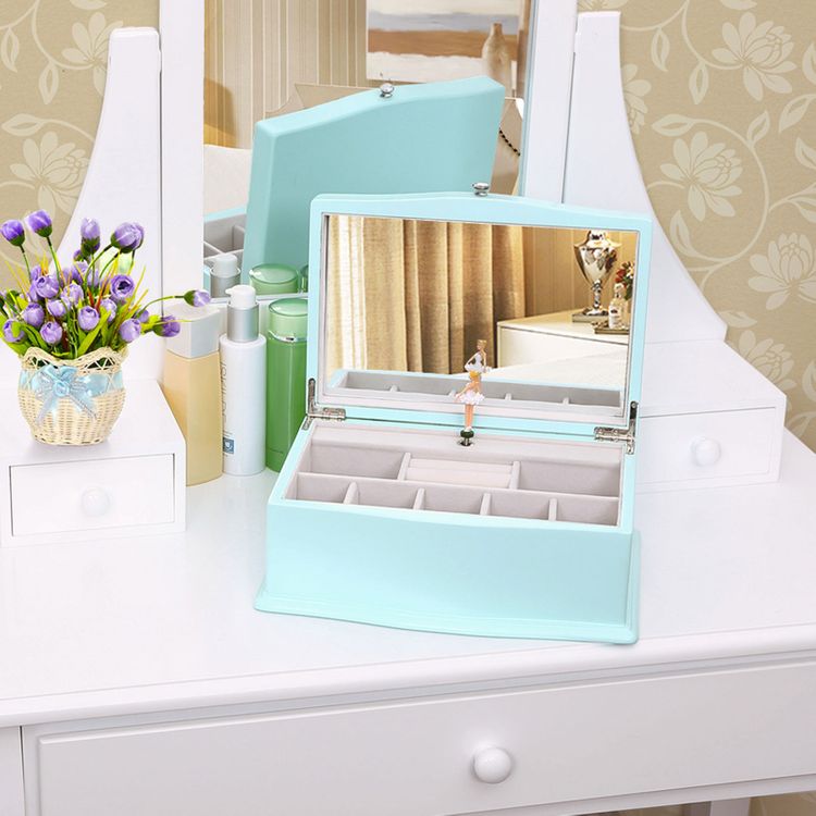 Blue Music Jewelry Box Jewelry Box SONGMICS