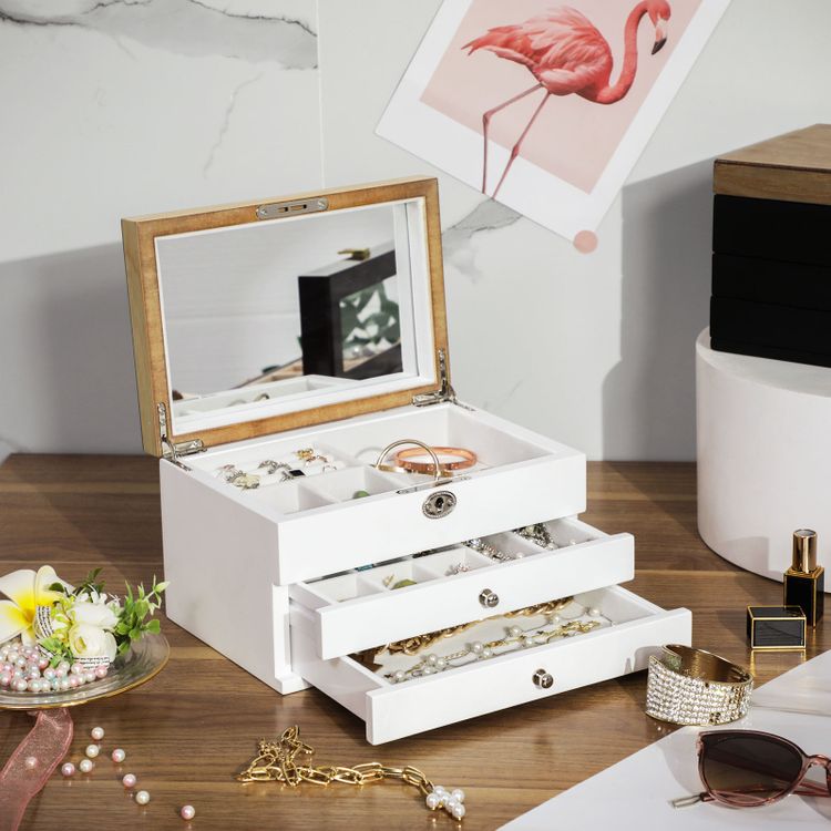 Wooden Jewelry Box with Lock for Sale | Jewelry Storage & Organizer ...