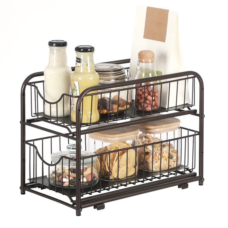 2-Tier Pull Out Cabinet Organizer | Home Storage & Organization | SONGMICS